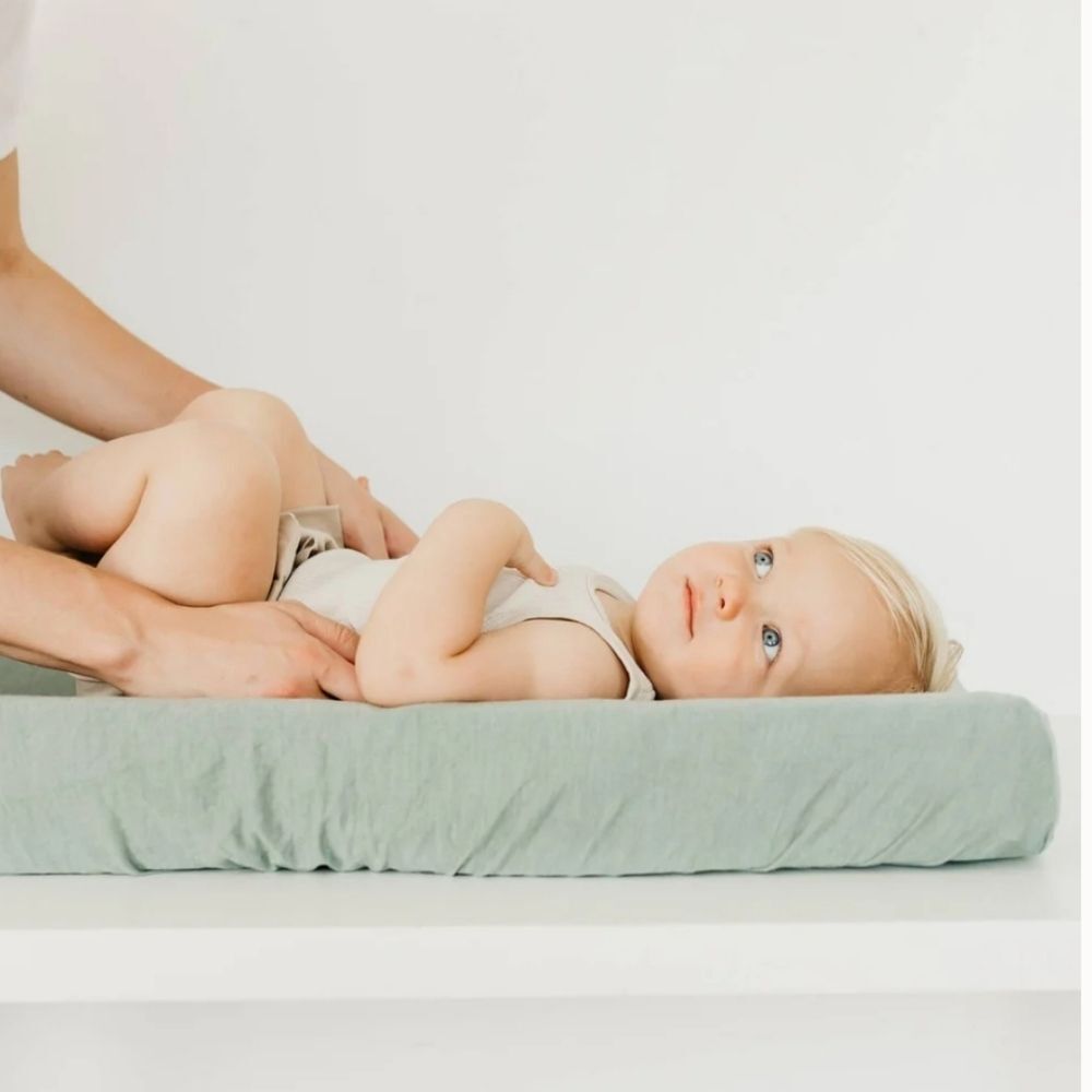 Copper Pearl Green Briar Knit Diaper Changing Pad Cover Unisex Baby Nursery Gear